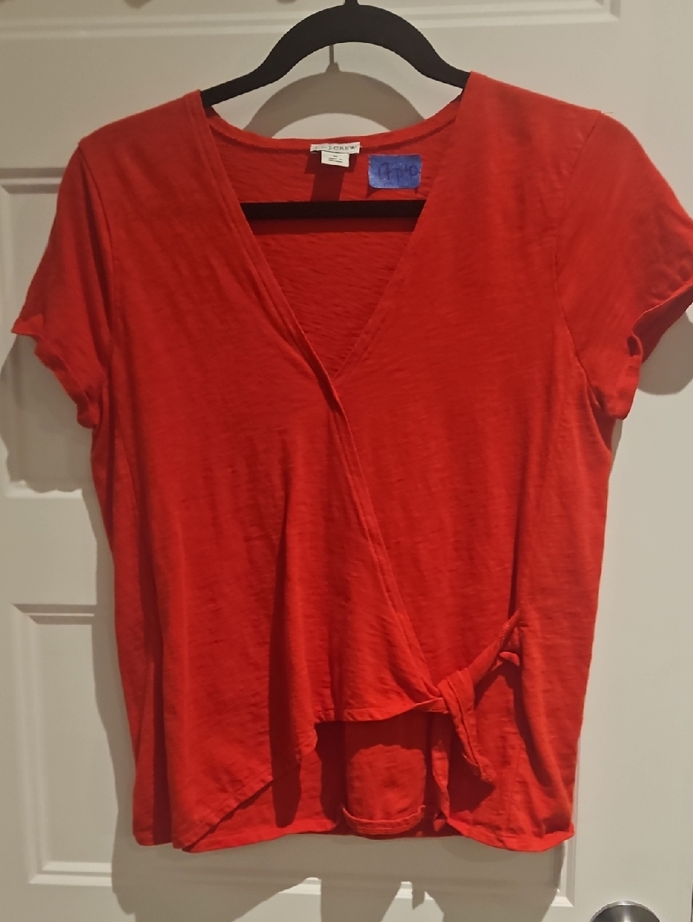 💝2/$10💝J. Crew Red Short-Sleeve Wrap Tie Top